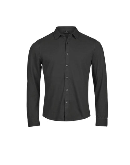 Tee Jays Men’s Luxury Stretch Shirt in Black, front view