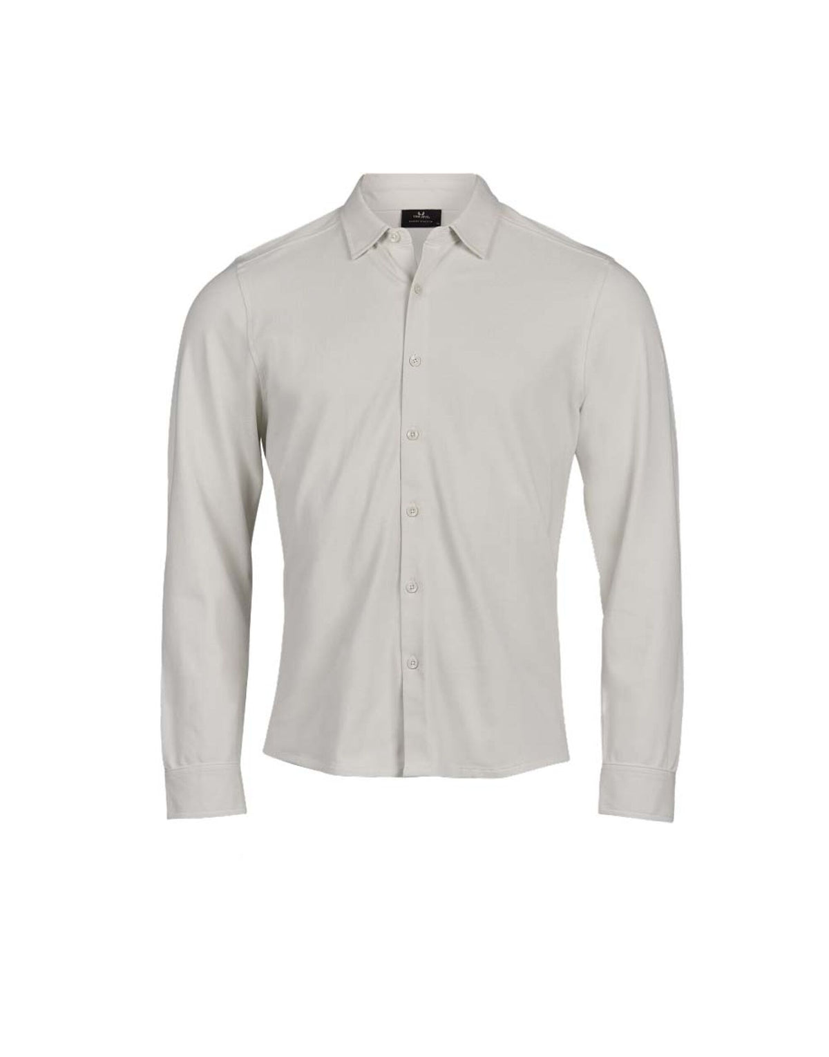 Tee Jays Men’s Luxury Stretch Shirt in Cement, front view