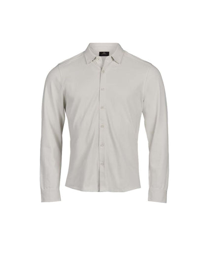 Tee Jays Men’s Luxury Stretch Shirt in Cement, front view