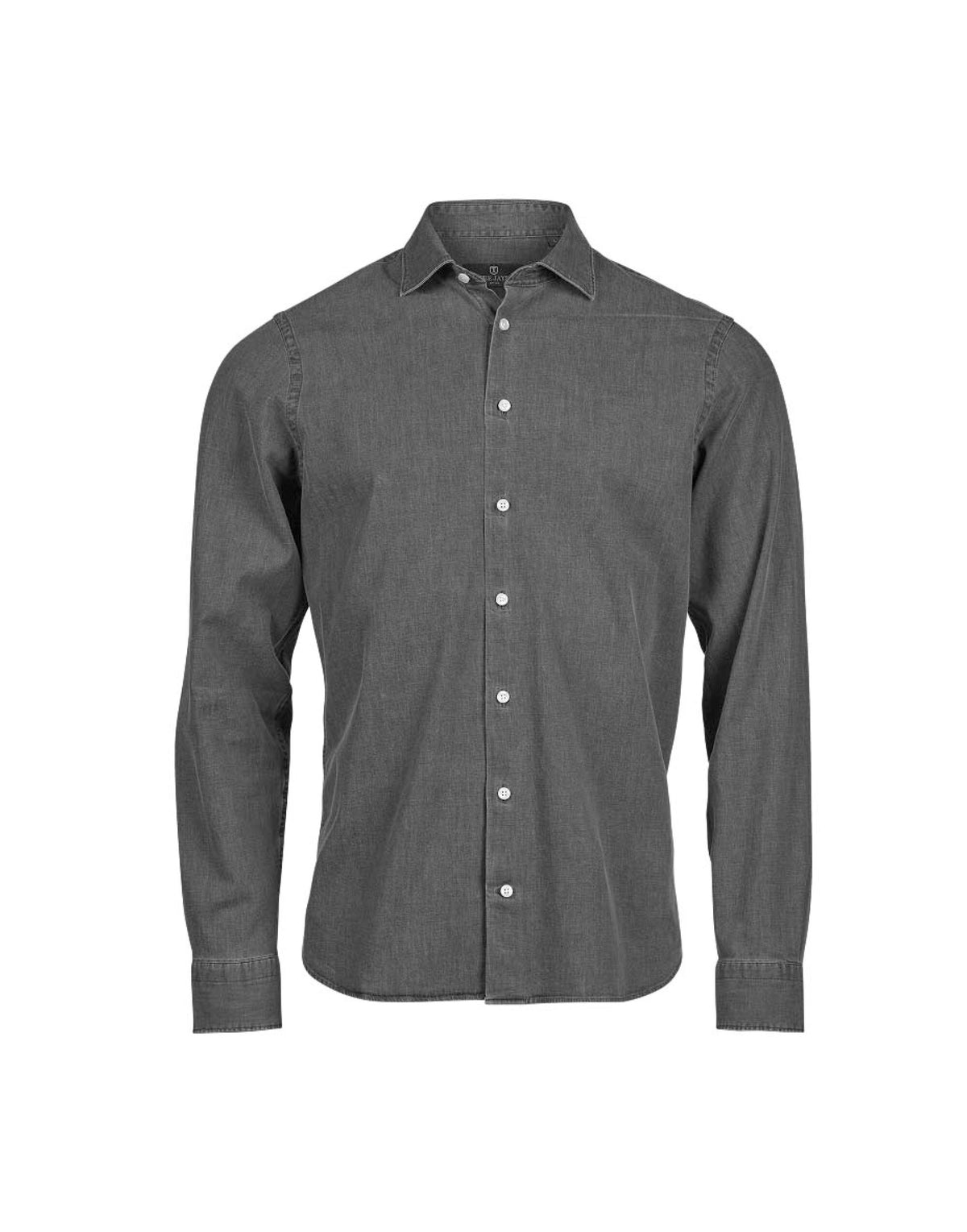 Tee Jays Men’s Denim Shirt in Black Denim, front view