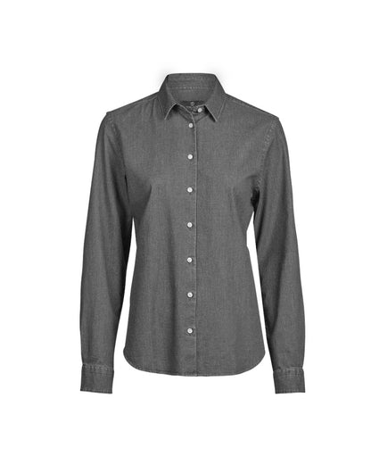 Tee Jays Ladies Denim Shirt in Black Denim, front view