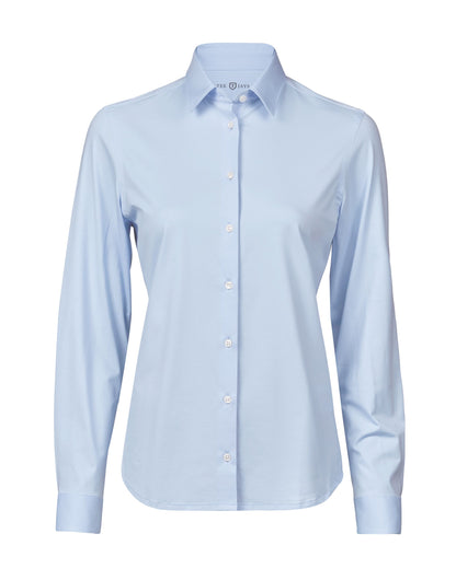 Tee Jays Ladies Active Stretch Shirt in Light Blue, front view
