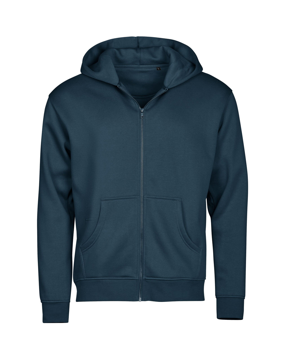 Tee Jays Unlabelled Hooded Full Zip Sweatshirt Hoodie in Ink, front view
