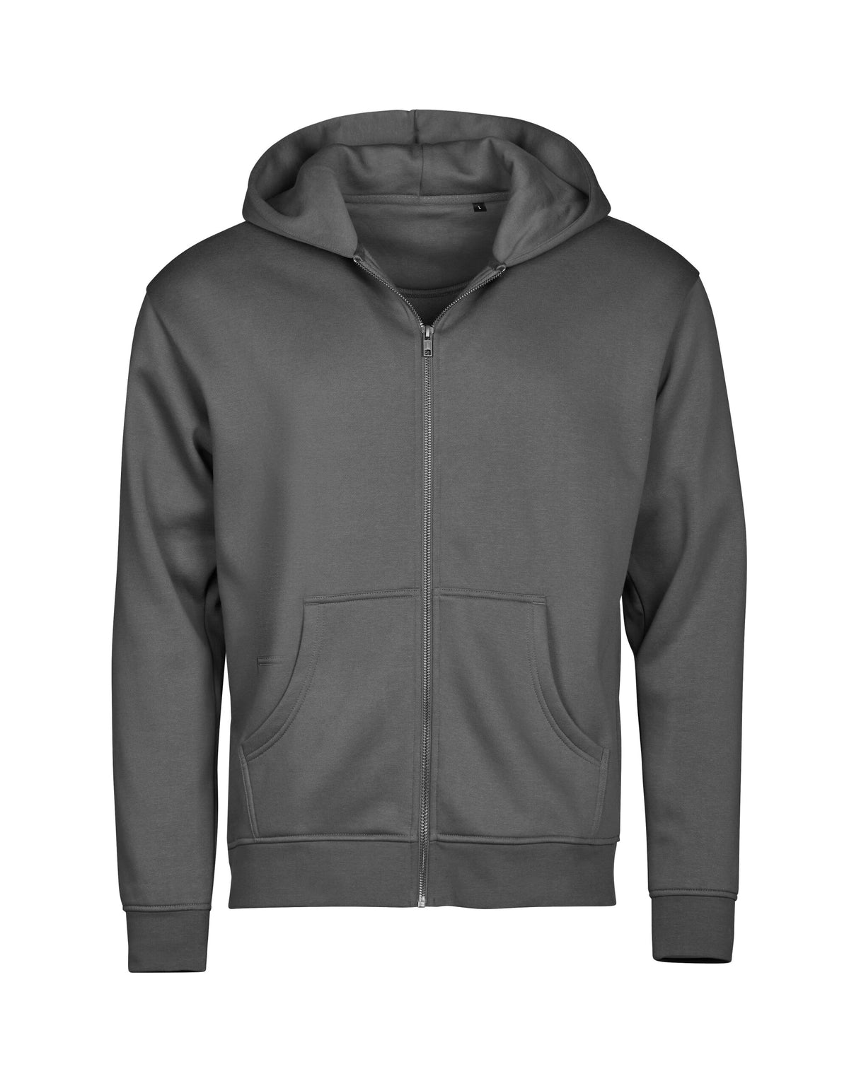 Tee Jays Unlabelled Hooded Full Zip Sweatshirt Hoodie in Powder Grey