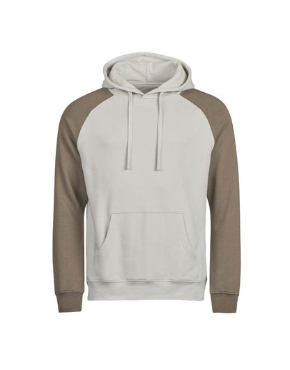 Tee Jays Unlabelled Two-Tone Sweatshirt Hoodie in Cement and Clay, front view
