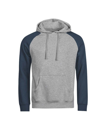 Tee Jays Unlabelled Two-Tone Sweatshirt Hoodie in Heather Grey and Ink