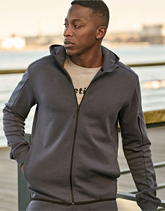 Tee Jays Men's Athletic Full Zip Sweatshirt Hoodie | Hooded Top | 3 Colours | XS-3XL