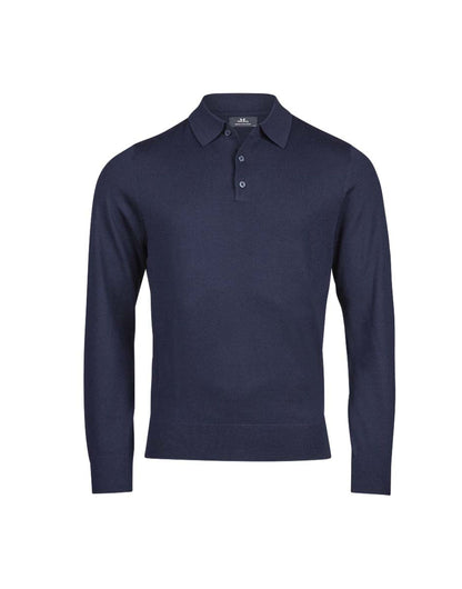 Tee Jays Men’s Knit Polo Shirt in Navy, front view