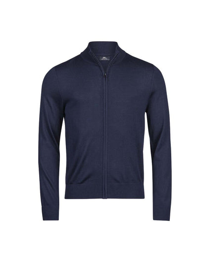 Tee Jays Men’s Full Zip Knit Jumper in Navy
