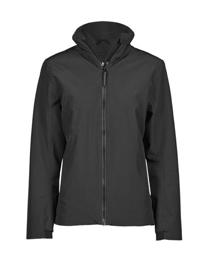 Tee Jays Ladies All Weather Jacket in Black, front view