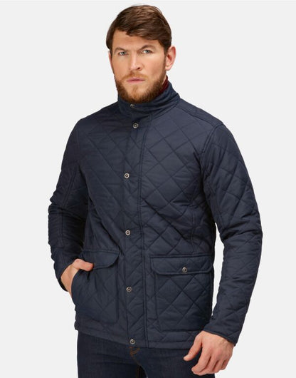 Regatta Tyler Mens Diamond Quilted Jacket | Insulated | Showerproof | Black or Navy | S-3XL - Summer Jacket - Logo Free Clothing