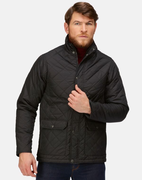 Regatta Tyler Mens Diamond Quilted Jacket | Insulated | Showerproof | Black or Navy | S-3XL - Summer Jacket - Logo Free Clothing