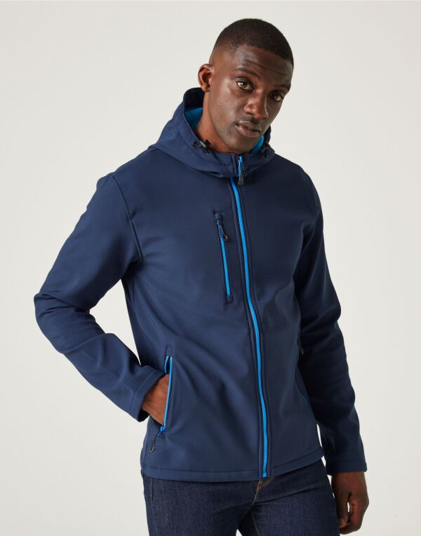 Regatta Navigate Mens 2-Layer Hood Softshell Jacket | Showerproof | 7 Colours | S-3XL - Summer Jacket - Logo Free Clothing