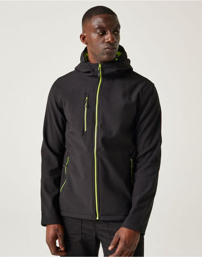 Regatta Navigate Mens 2-Layer Hood Softshell Jacket | Showerproof | 7 Colours | S-3XL - Summer Jacket - Logo Free Clothing