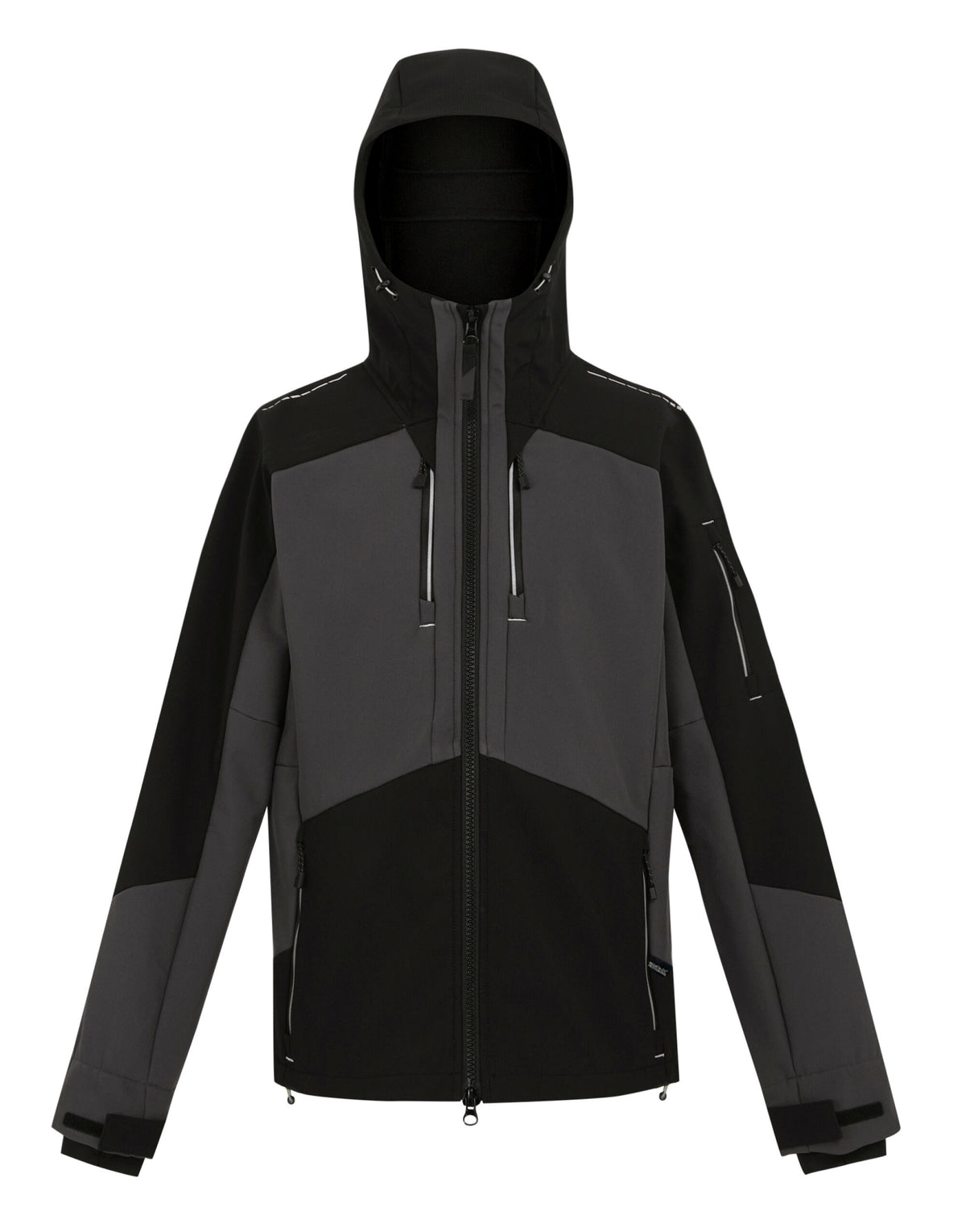 Regatta 4TEX Men's Stretch 3-Layer Softshell Jacket in Slate Grey and Black, front view