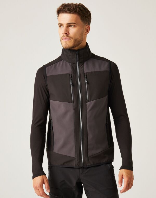 Regatta E-Volve Mens Softshell Gilet | Showerproof Stretch Body Warmer | 4 Colours | XS-3XL - Gilet - Logo Free Clothing