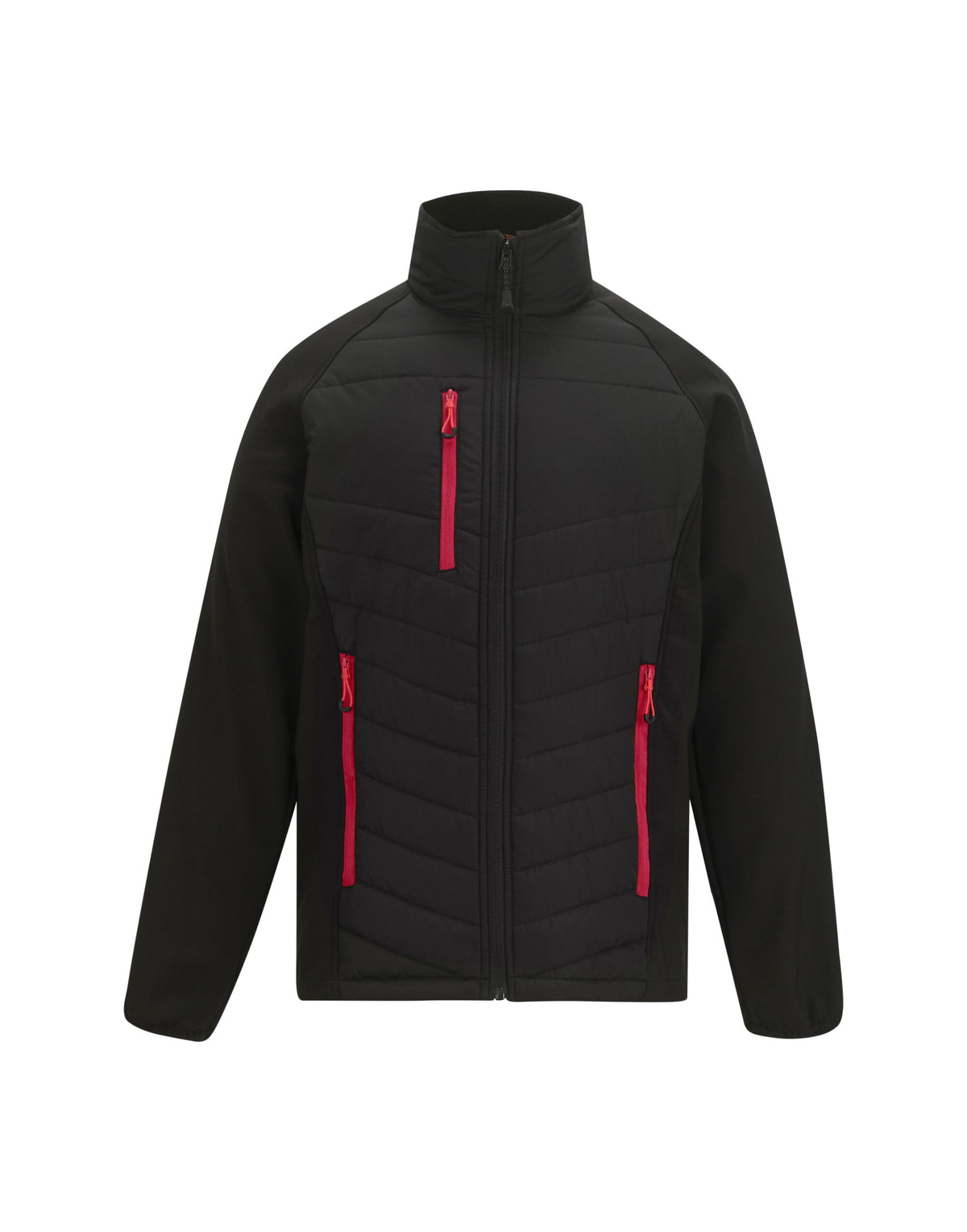 Regatta Pro Men’s Universal Jacket in Black and Classic Red, front view