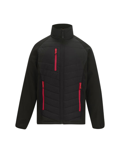 Regatta Pro Men’s Universal Jacket in Black and Classic Red, front view