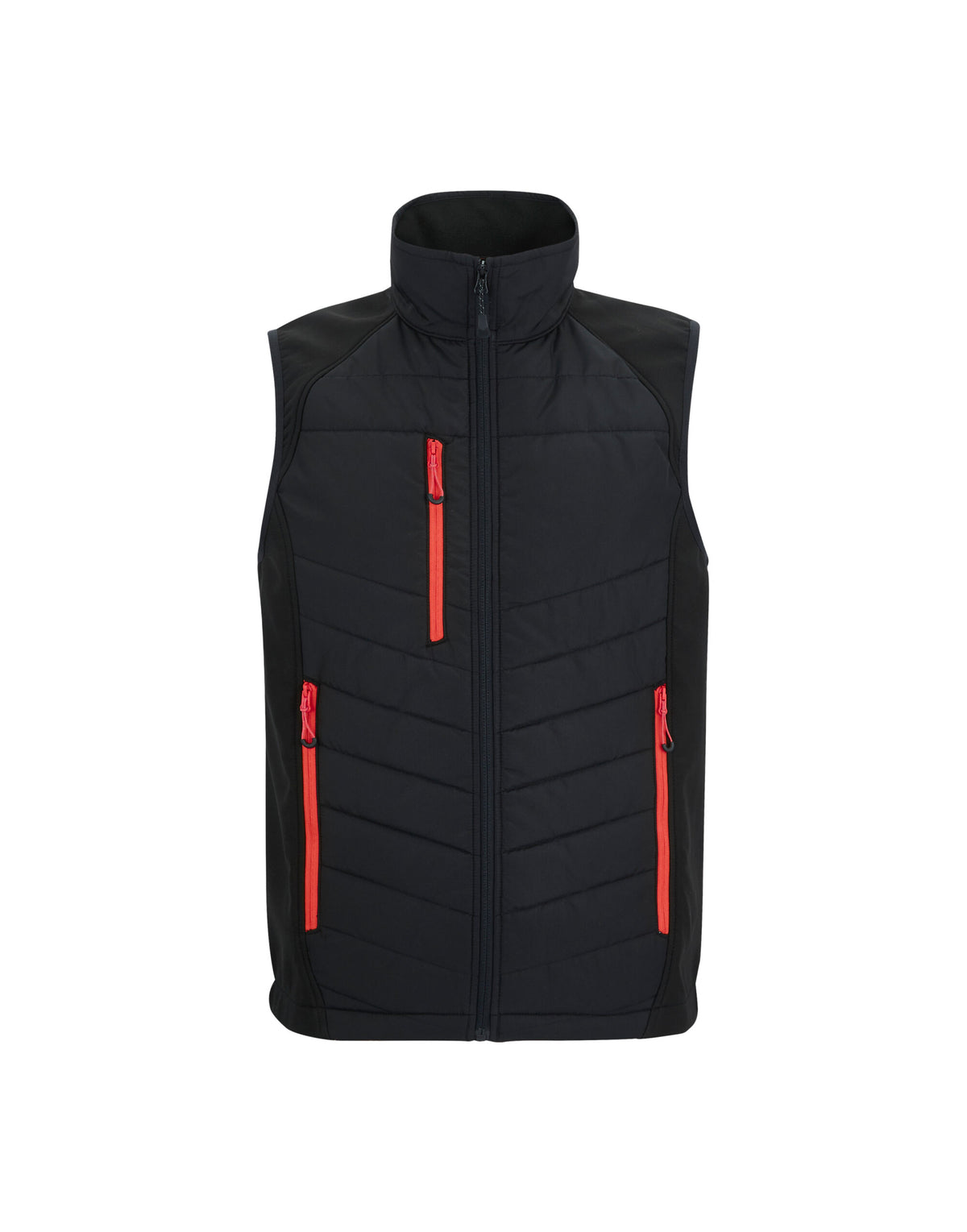 Regatta Pro Men’s Universal Bodywarmer in Black and Classic Red, front view