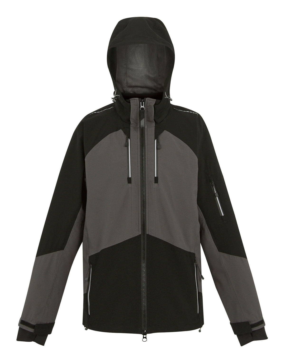 Regatta 4TEX Men's Stretch Waterproof Shell Jacket in Slate Grey and Black, front view