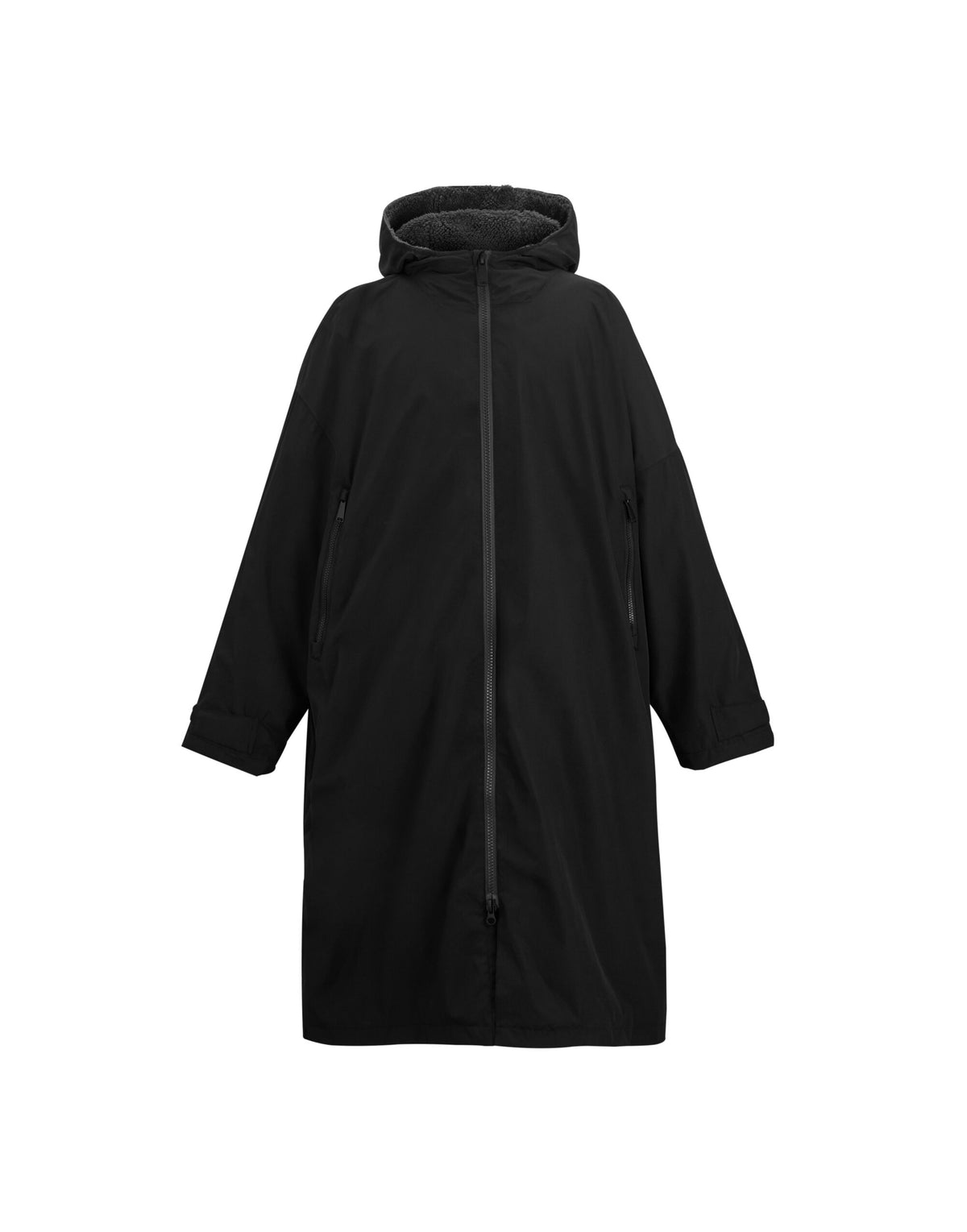 Regatta Pro Changing Dryrobe Jacket in Black and Slate Grey, front view