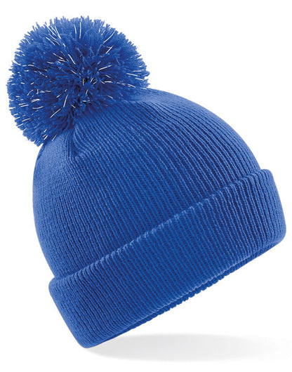 Beechfield Junior Reflective Bobble Beanie | Double Knit | 3 Colours | Kids Unisex Size