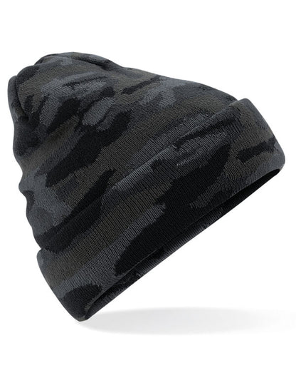 Beechfield Camo Cuffed Beanie | Unisex | Cuffed | Double Layer Knit | 2 Colours | One Size