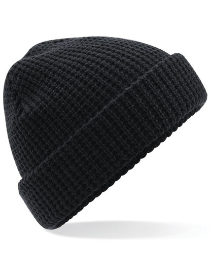 Beechfield Classic Waffle Knit Beanie | Unisex | Cuffed | Black or Navy | One Size