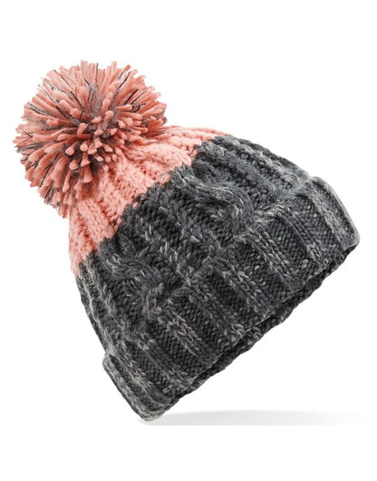 Beechfield Apres Beanie | Unisex | Heavyweight Cable Knit | Pom-Pom | 6 Colours | One Size