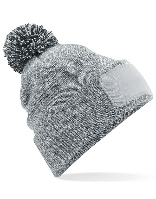 Beechfield Snowstar® Patch Beanie | Unisex | Pom-Pom | Soft Touch | 8 Colours | One Size