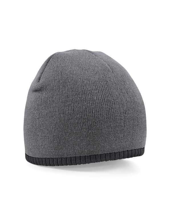 Beechfield Two-Tone Pull On Beanie | Unisex | Double Knit | Soft | 5 Colours | One Size