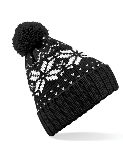 Beechfield Fair Isle Snowstar® Beanie | Unisex | Pom-Pom | Cuffed | 7 Colours | One Size