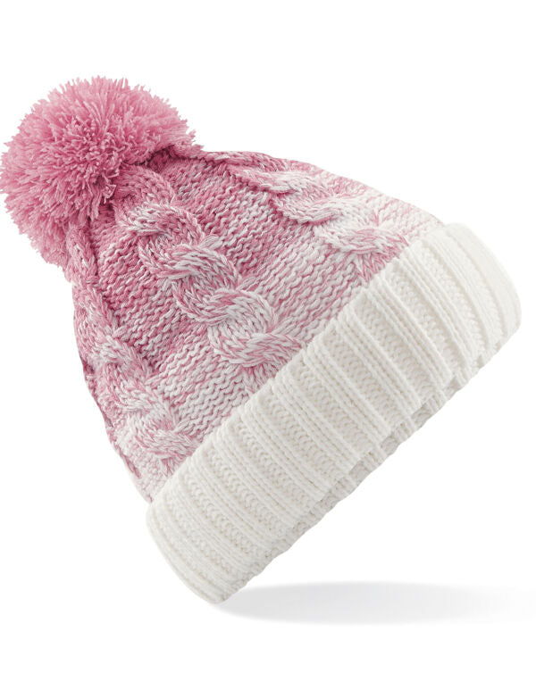Beechfield Ombré Beanie | Unisex | Pom-Pom | Heavyweight | Soft | 4 Colours | One Size - Hat - Logo Free Clothing