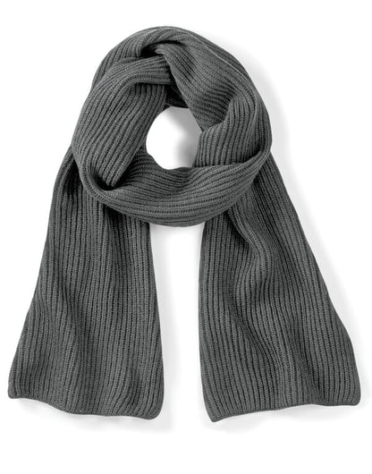 Beechfield Metro Knitted Scarf | Unisex | Ribbed | Soft Touch | 3 Colours | One Size