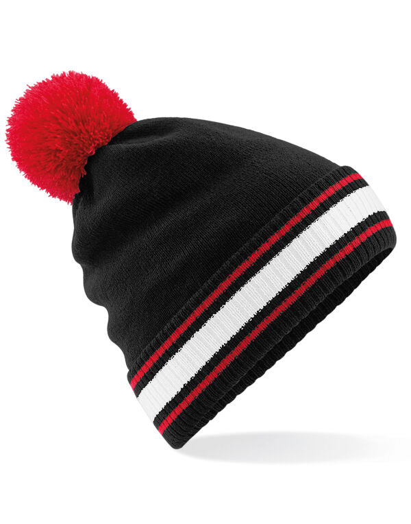 Beechfield Stadium Beanie | Unisex | Contrast Colours | Pom-Pom | 7 Colours | One Size - Hat - Logo Free Clothing