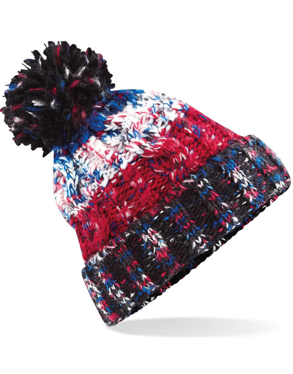 Beechfield Corkscrew Pom Pom Beanie | Unisex | Heavyweight Cable Knit | 15 Colours | One Size