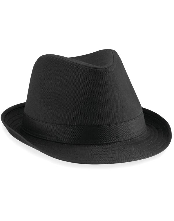 Beechfield Fedora | Unisex | Soft Brim | Indented Crown | Black or White | S-XL