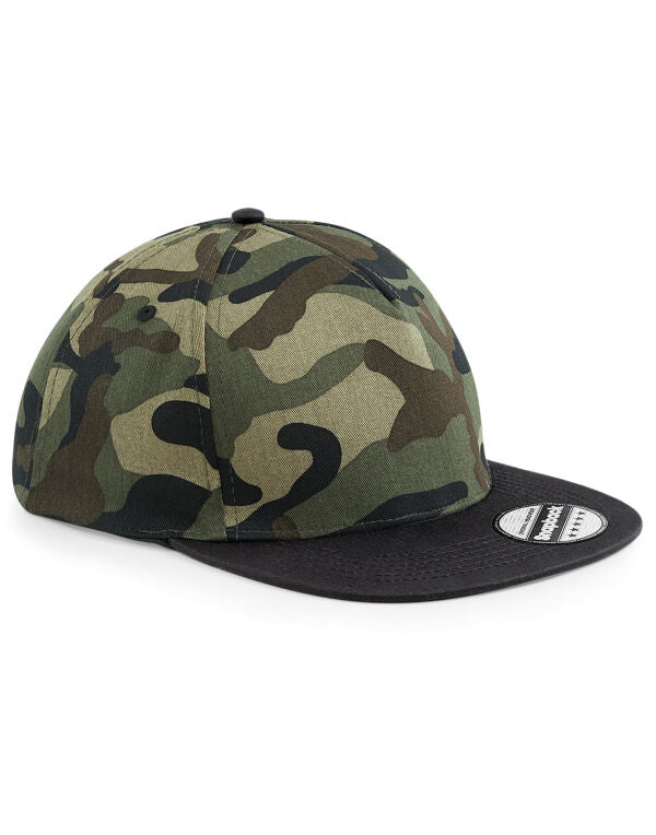 Beechfield Camo Snapback Cap | Unisex | Cotton | Flat Peak | 3 Colours | One Size