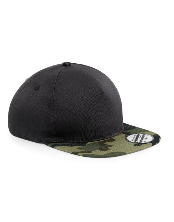 Beechfield Camo Snapback Cap | Unisex | Cotton | Flat Peak | 3 Colours | One Size