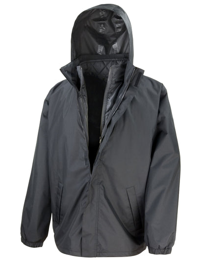 Result Core 3-In-1 Jacket with Bodywarmer | Unisex | Waterproof | Hood | Navy or Black | XS-4XL