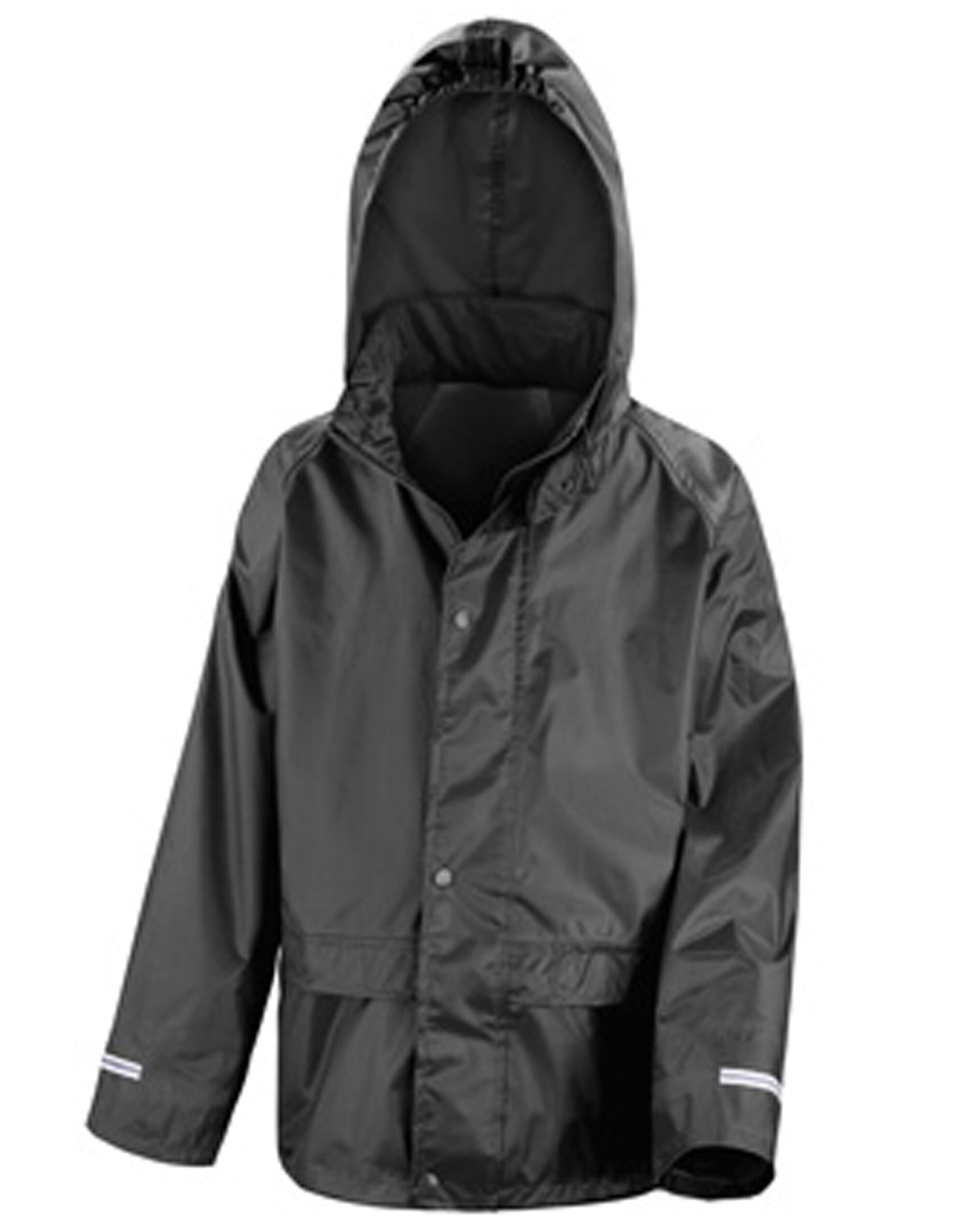 Result Core Junior Rain Jacket | Waterproof | Windproof | Taped Seams | Hood | Black or Navy | Ages 3-12 - Summer Jacket - Logo Free Clothing