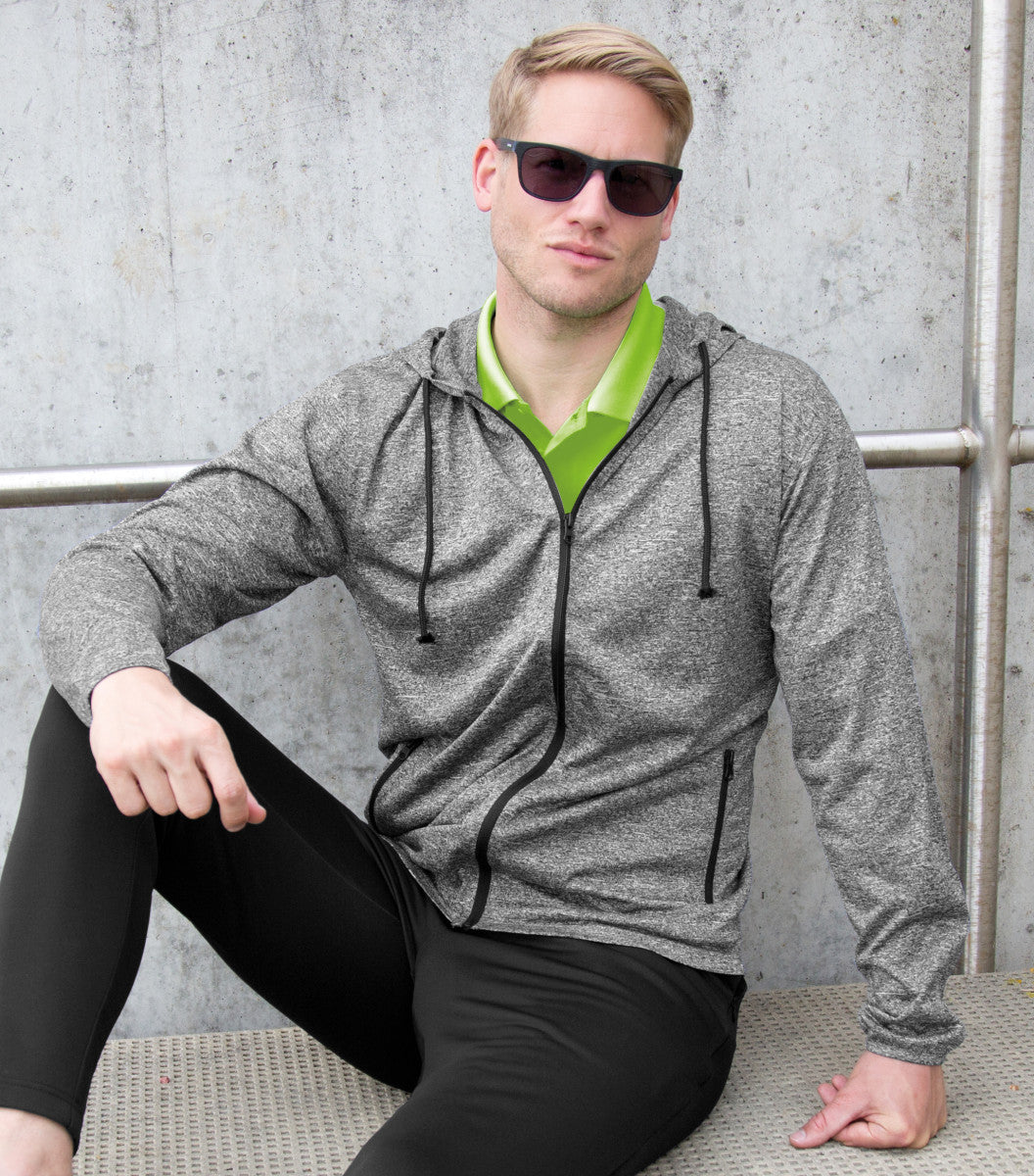 Spiro Fitness Men's Hooded Tee-Jacket | Lightweight – Logo Free Clothing
