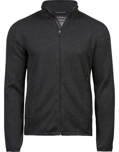 Tee Jays Mens Outdoor Fleece | Melange Fabric | Stylish Details | Black or Grey | S-3XL - Fleece - Logo Free Clothing