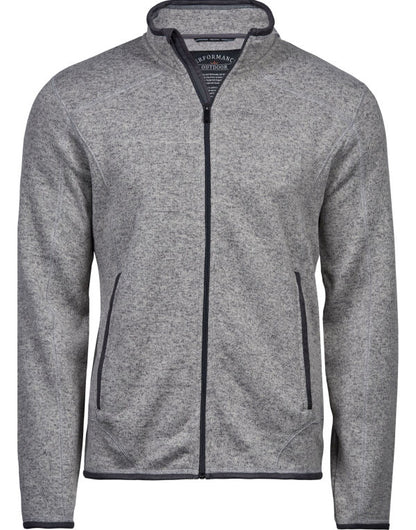 Tee Jays Mens Outdoor Fleece | Melange Fabric | Stylish Details | Black or Grey | S-3XL - Fleece - Logo Free Clothing