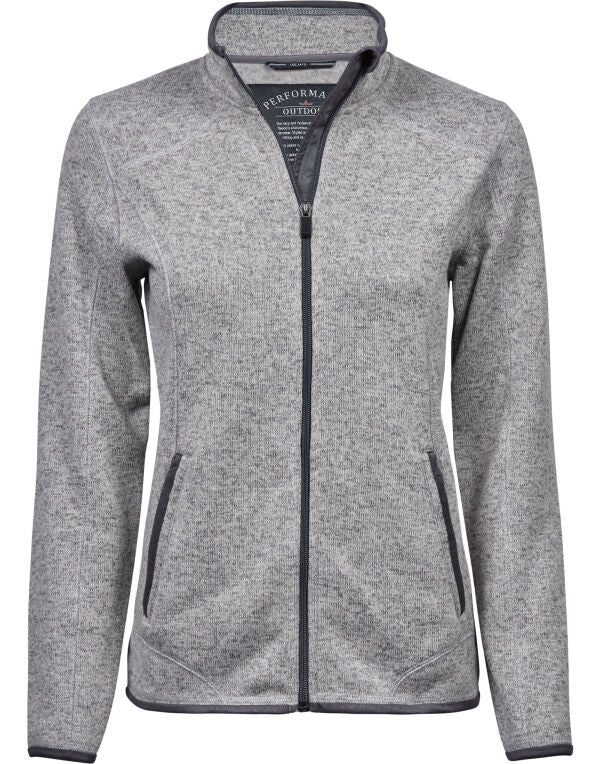 Tee Jays Ladies Outdoor Fleece | Melange Fabric | Stylish Details | Black or Grey | S-3XL - Fleece - Logo Free Clothing