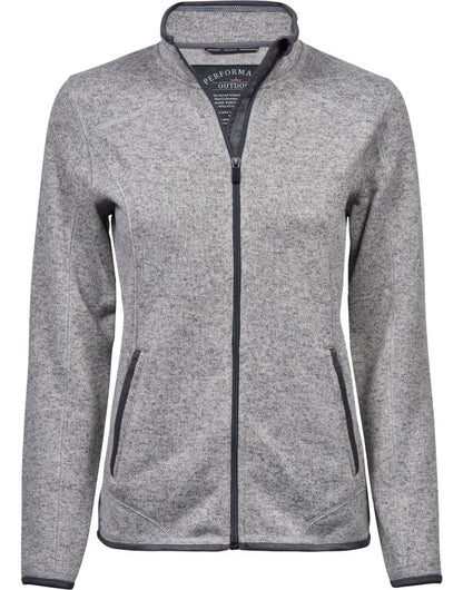 Tee Jays Ladies Outdoor Fleece | Melange Fabric | Stylish Details | Black or Grey | S-3XL - Fleece - Logo Free Clothing