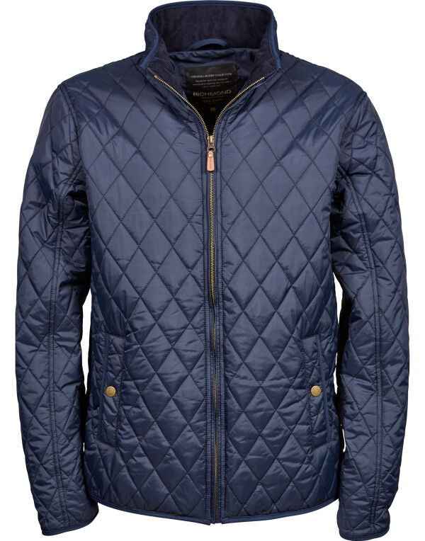 Tee Jays Richmond Mens Quilted Jacket | Showerproof | Tailored Fit | Navy | S-4XL - Summer Jacket - Logo Free Clothing