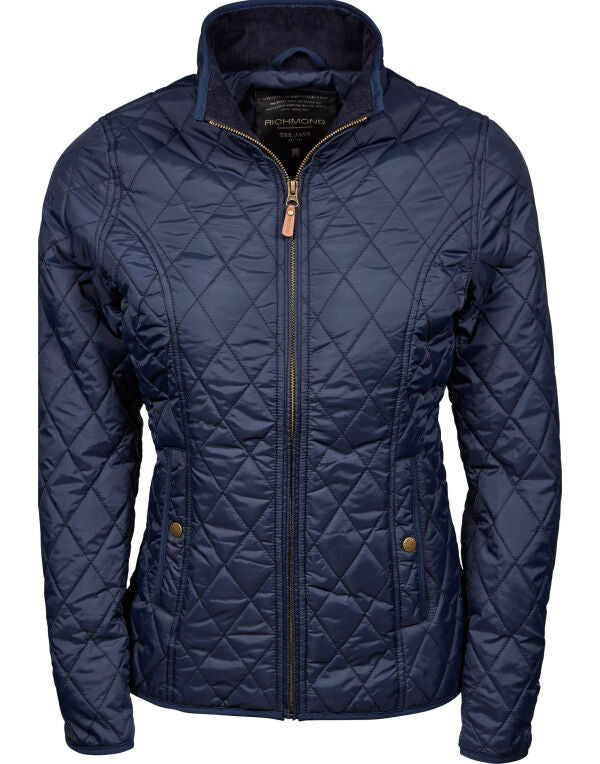 Tee Jays Richmond Ladies Quilted Jacket | Showerproof | Tailored Fit | Navy | S-3XL - Summer Jacket - Logo Free Clothing