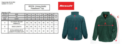 Result Polartherm Top | Unisex | Heavyweight Fleece | Quarter Zip | Anti Pill | Stretch Fit | 6 Colours | XS-3XL