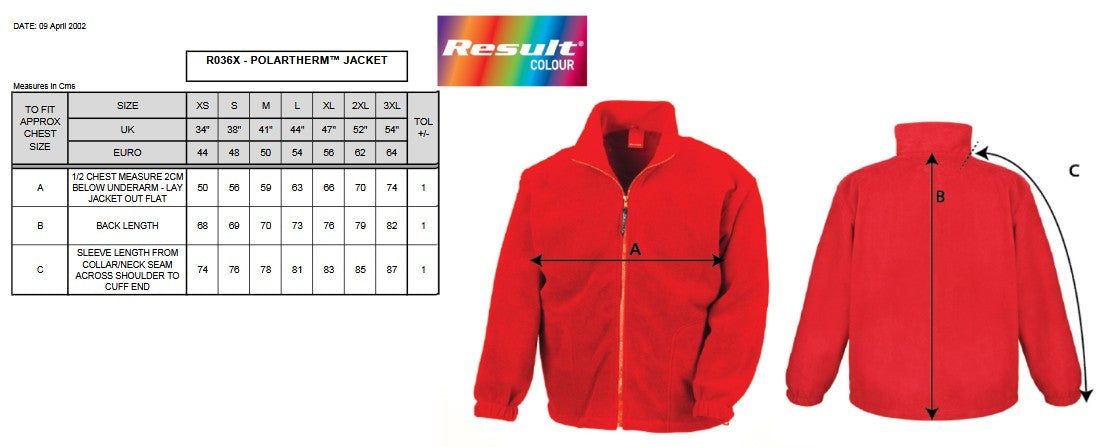 Result Polartherm Jacket | Unisex | Heavyweight Fleece | Anti Pill | Moisture Wicking | 9 Colours | XS-3XL